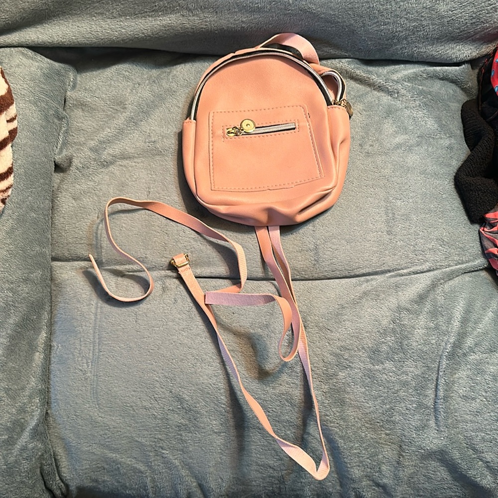 Pink silver gold black and white mini backpack New